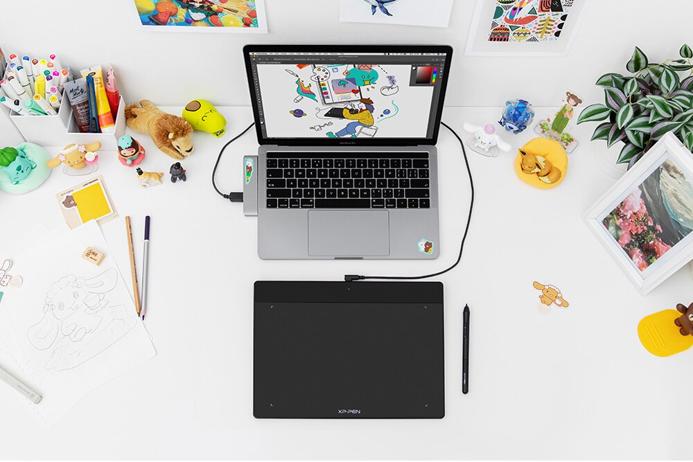 XPPen Deco Fun Graphics Tablet Digital Drawing Tablet 8192 levels Tilt Online Education Support Android Mac Linux Windows Chrome