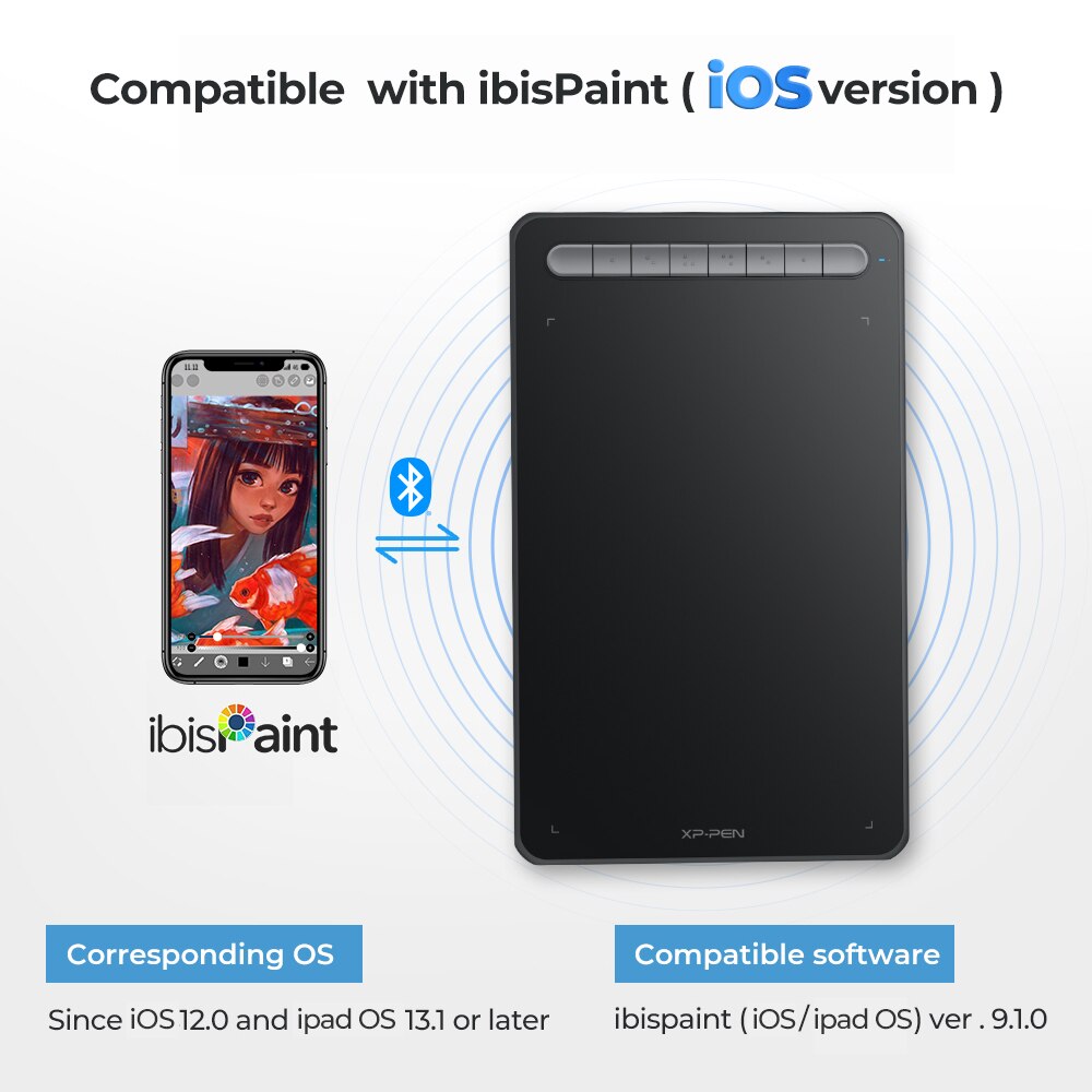 XPPen Deco MW LW Graphics Tablet 8x5 inch Wireless Digital Drawing Tablet with Bluetooth V5.0 USB Support Windows Mac Android