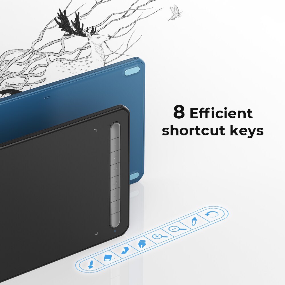 XPPen Deco MW LW Graphics Tablet 8x5 inch Wireless Digital Drawing Tablet with Bluetooth V5.0 USB Support Windows Mac Android