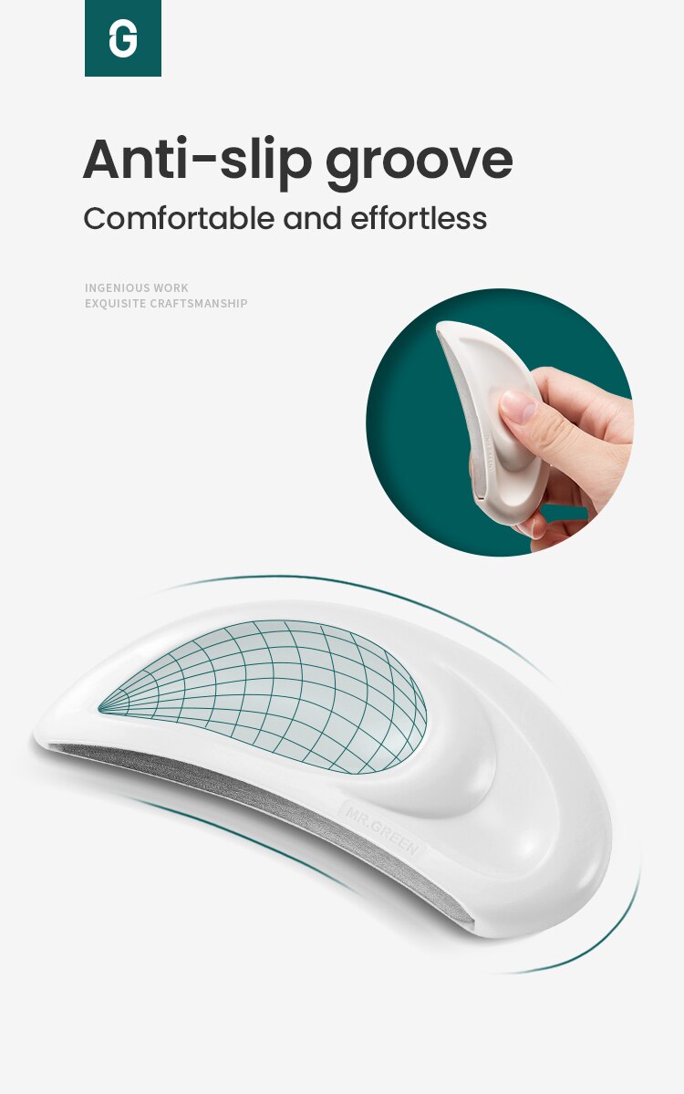 MR.GREEN Professional Nail Files Curved And Stainless Steel Rubbing Surface With Ergonomic ABS Resin Manicure Files