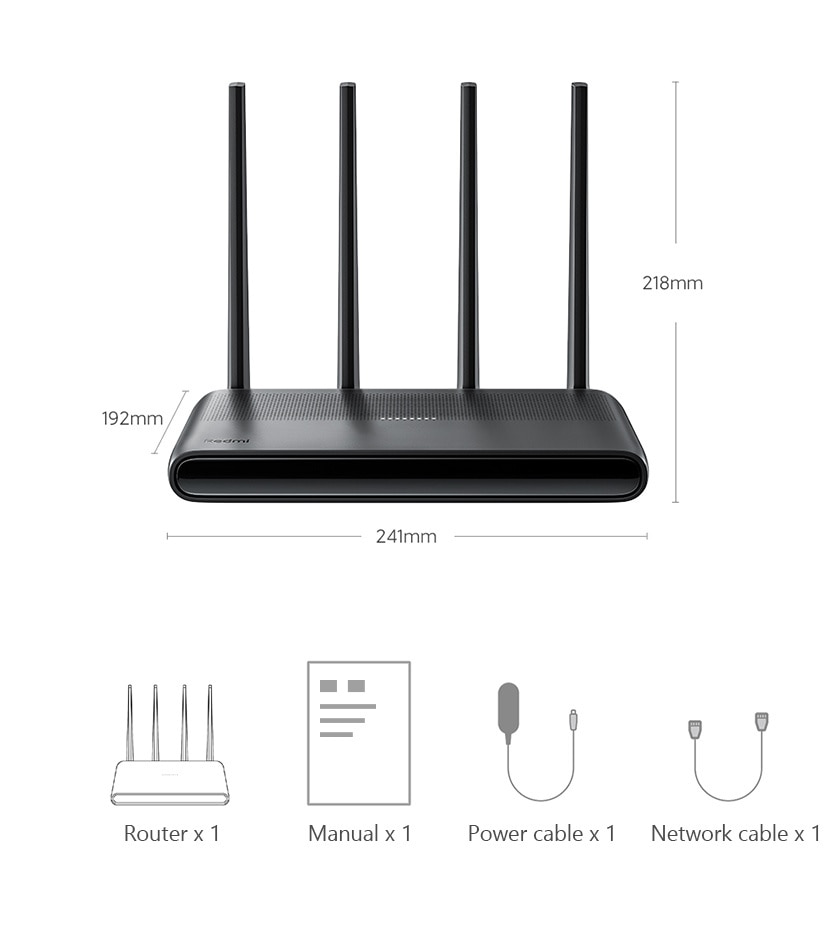 Redmi Router AX6000 WiFi 6 6000Mbps Dual-Band Support OFDMA Mesh Network With 8 Data Streams 160MHz External Signal Amplifier