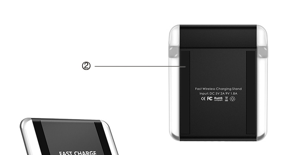 TANGGOOD Wireless Charger 10W Qi Fast Wireless Charger Pad Stand with Breathing Light for Samsung S8 Plus S7 S6 iPhone X 8 Plus