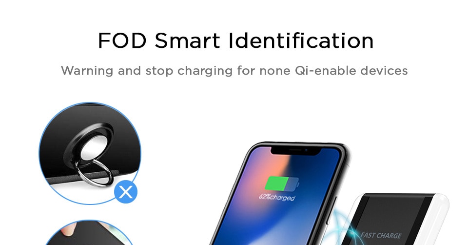 TANGGOOD Wireless Charger 10W Qi Fast Wireless Charger Pad Stand with Breathing Light for Samsung S8 Plus S7 S6 iPhone X 8 Plus