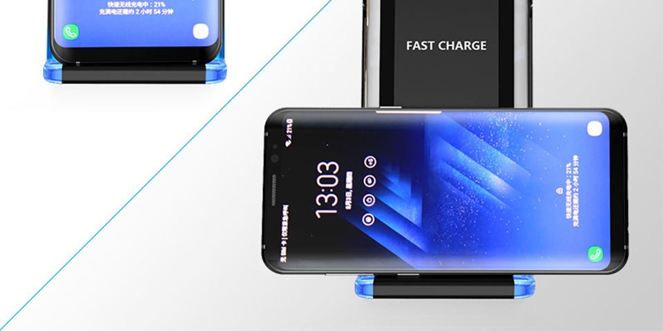 TANGGOOD Wireless Charger 10W Qi Fast Wireless Charger Pad Stand with Breathing Light for Samsung S8 Plus S7 S6 iPhone X 8 Plus