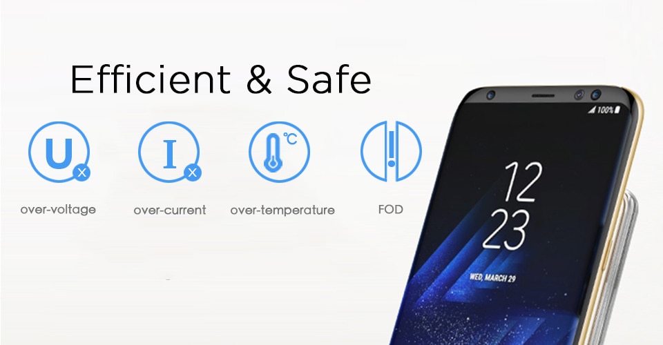 TANGGOOD Wireless Charger 10W Qi Fast Wireless Charger Pad Stand with Breathing Light for Samsung S8 Plus S7 S6 iPhone X 8 Plus