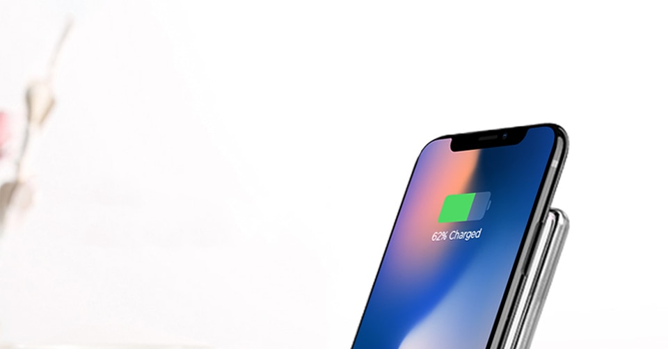 TANGGOOD Wireless Charger 10W Qi Fast Wireless Charger Pad Stand with Breathing Light for Samsung S8 Plus S7 S6 iPhone X 8 Plus