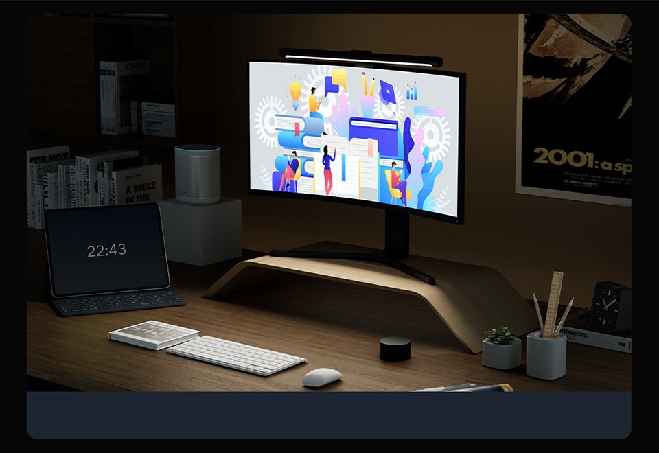 Xiaomi Mijia Computer Monitor Light Bar 1S Work With Mi Home Reading Writing Learning Ra95 Desk Lamp Display Hanging Light