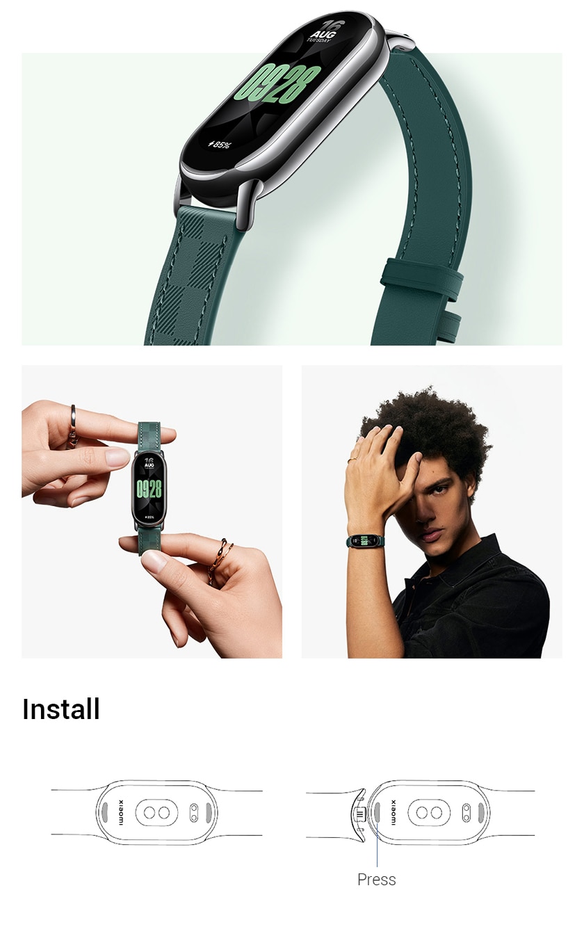 Original Xiaomi Replace Strap for Mi Band 8 TPU Leather Pendant Running Clip Woven Replacement Band Straps