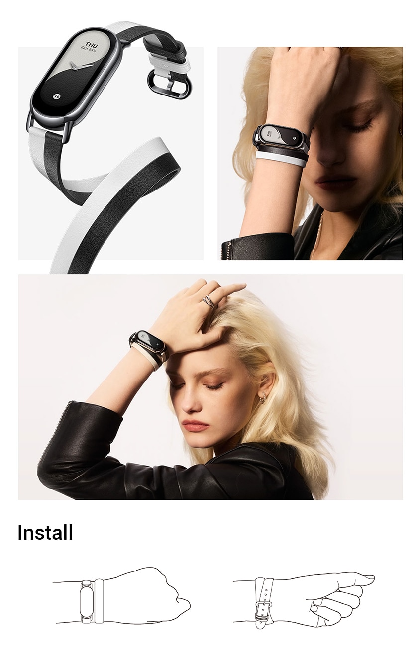 Original Xiaomi Replace Strap for Mi Band 8 TPU Leather Pendant Running Clip Woven Replacement Band Straps