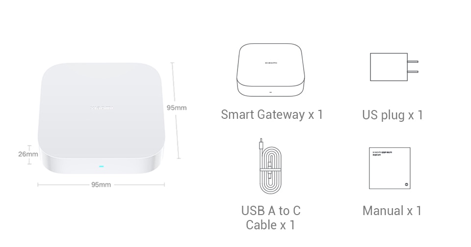 2022 Xiaomi Smart Multimode Gateway 2 Dual-WiFi 5G 2.4G Support Bluetooth Mesh Zigbee Gateway 128MB Remote Control Mi Home App