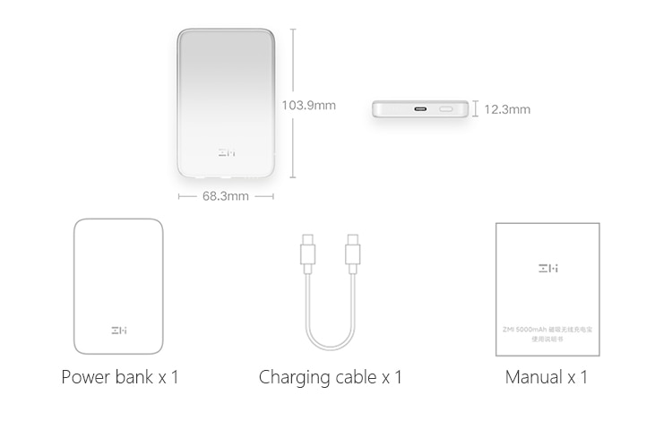 ZMI Magnetic Wireless Power Bank 5000mAh P02ZM  For iPhone 12 13 14 Pro Mag-safe Wireless Charger