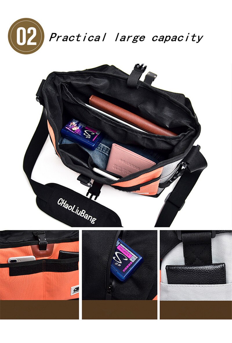 Men Crossbody Messenger Bags Oxford Water Repellent Sling Shoulder Travel Bag School Fashion Durable Sports Mountain Cycling Bag