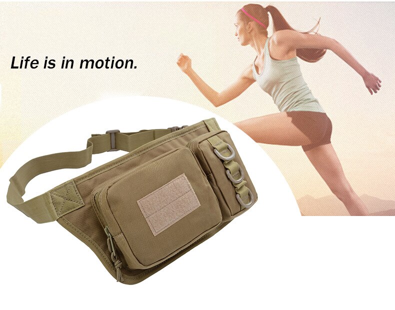 Outdoor Sports Waterproof Tactical Waist Bag Utility Riding Multi-pockets Card Phone Bags Camouflage Cycling Running Hiking Bags