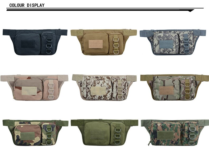 Outdoor Sports Waterproof Tactical Waist Bag Utility Riding Multi-pockets Card Phone Bags Camouflage Cycling Running Hiking Bags