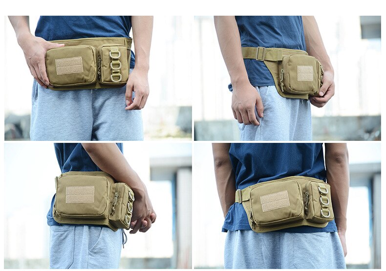 Outdoor Sports Waterproof Tactical Waist Bag Utility Riding Multi-pockets Card Phone Bags Camouflage Cycling Running Hiking Bags
