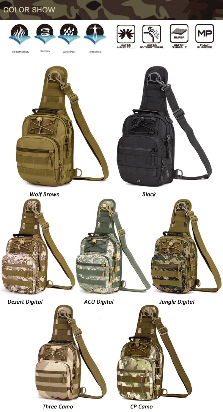 Tactical Military Bag Camping Hiking Outdoor Travel Backpack Nylon Single Shoulder backpack Cycling Assault Crossbody Chest Bags