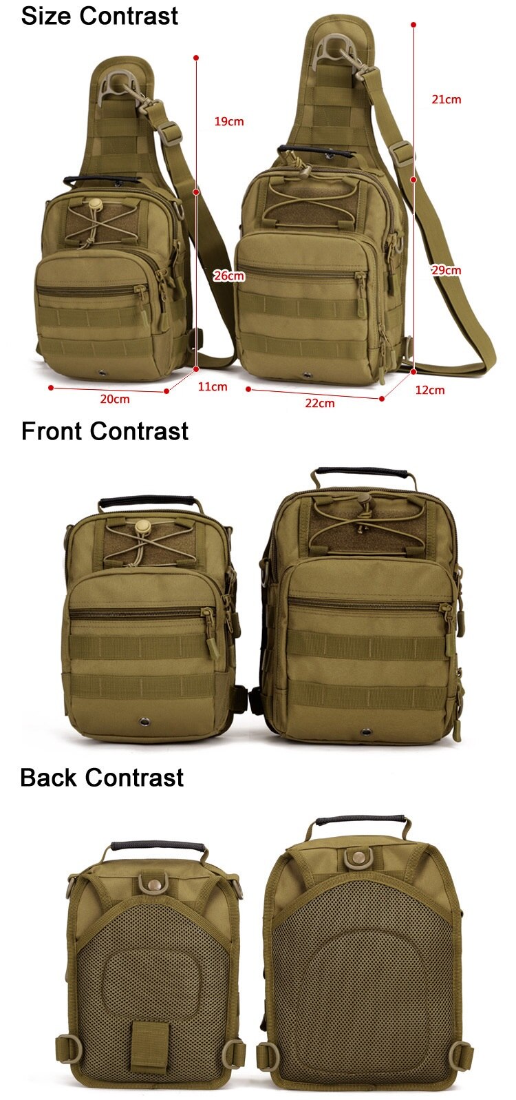 Tactical Military Bag Camping Hiking Outdoor Travel Backpack Nylon Single Shoulder backpack Cycling Assault Crossbody Chest Bags