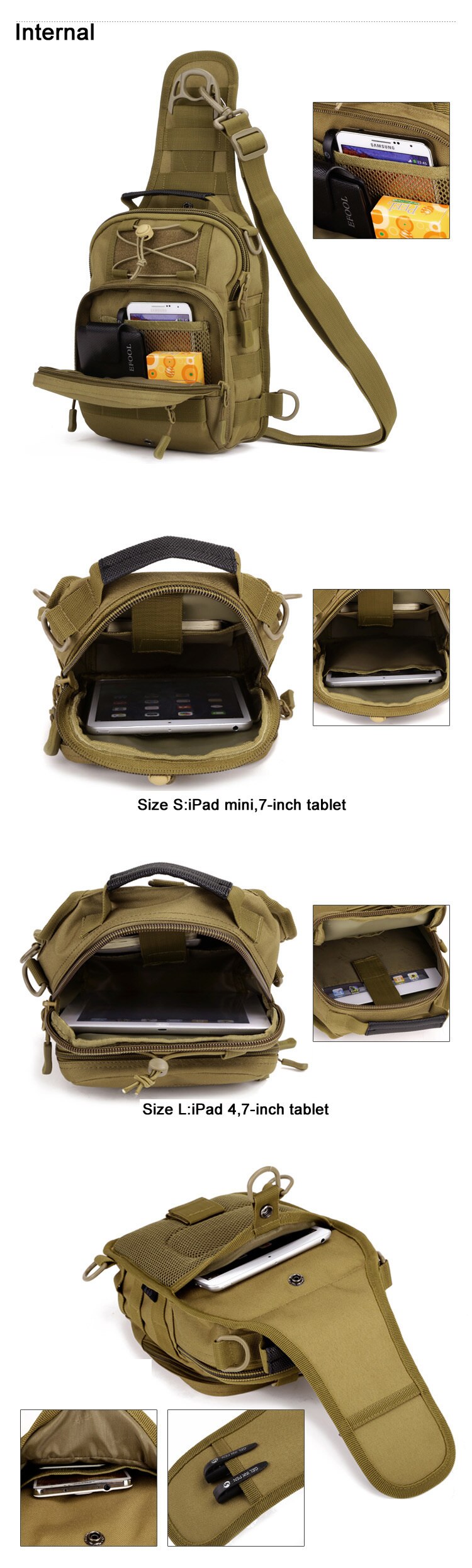 Tactical Military Bag Camping Hiking Outdoor Travel Backpack Nylon Single Shoulder backpack Cycling Assault Crossbody Chest Bags