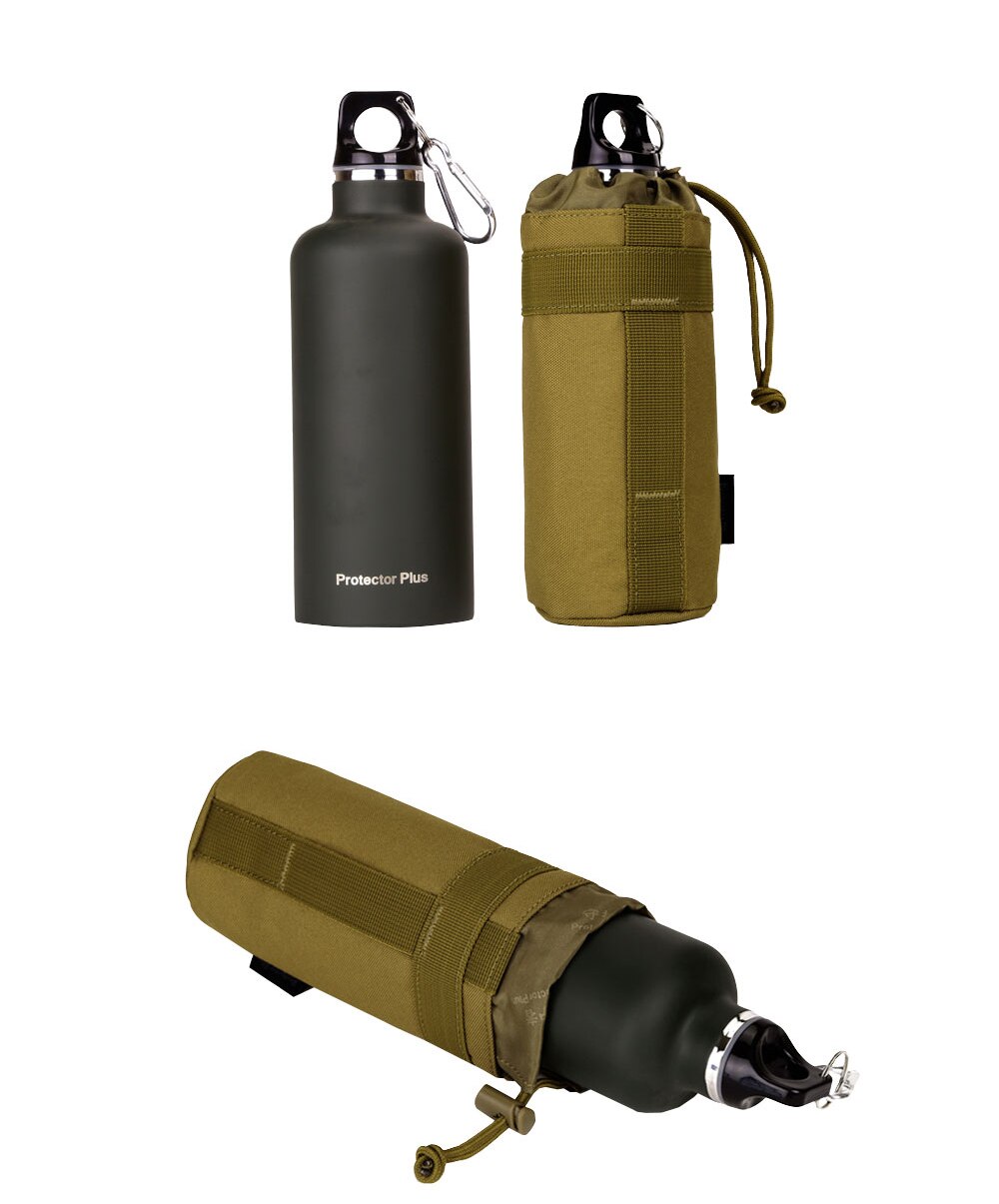 Military Tactical Molle Accessories Kettle Pouch Water Bottle  Camouflage Outdoor Camping Travel Hunting Durable Drawstring Bags