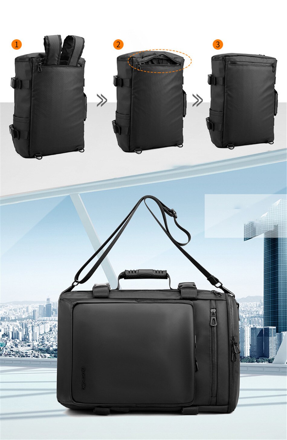 Multifunctional business Travel Backpack Large Capacity Nylon Waterproof Travel Bag Handbag Shoulder Bag Student Schoolbag