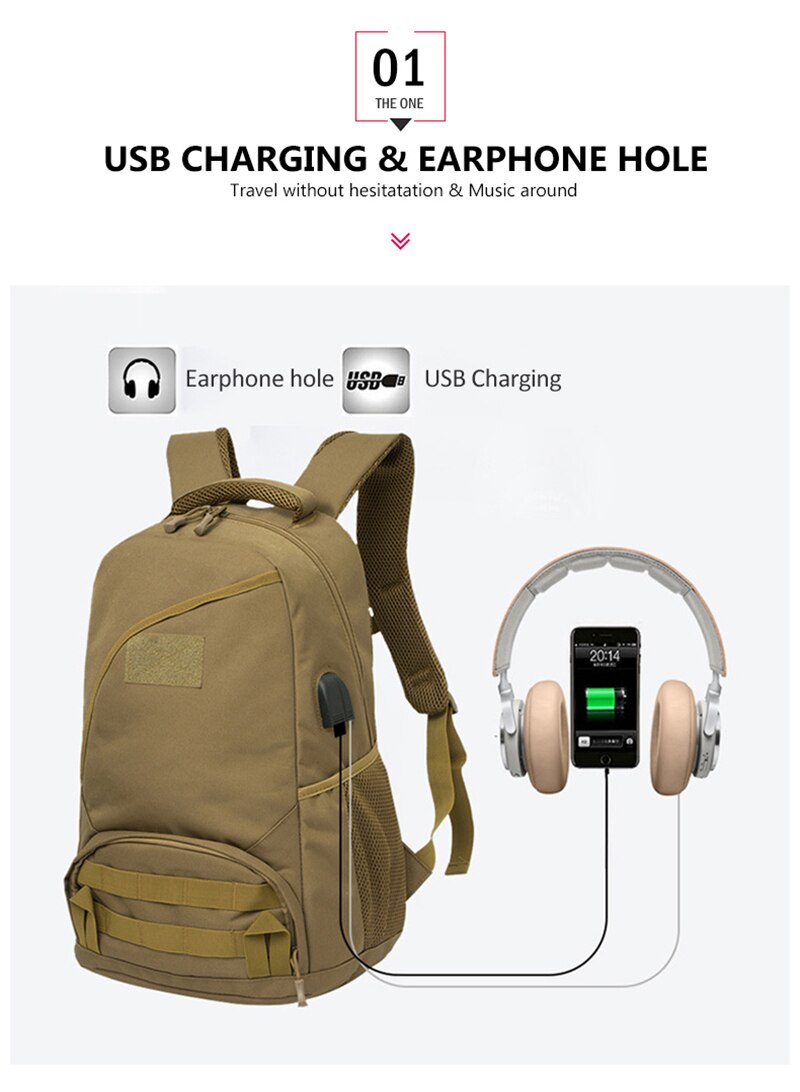 Men Military Rucksacks Oxford Waterproof Tactical Backpack Camouflage Outdoor Sports Hiking Camping Hunting Travel Trekking Bags