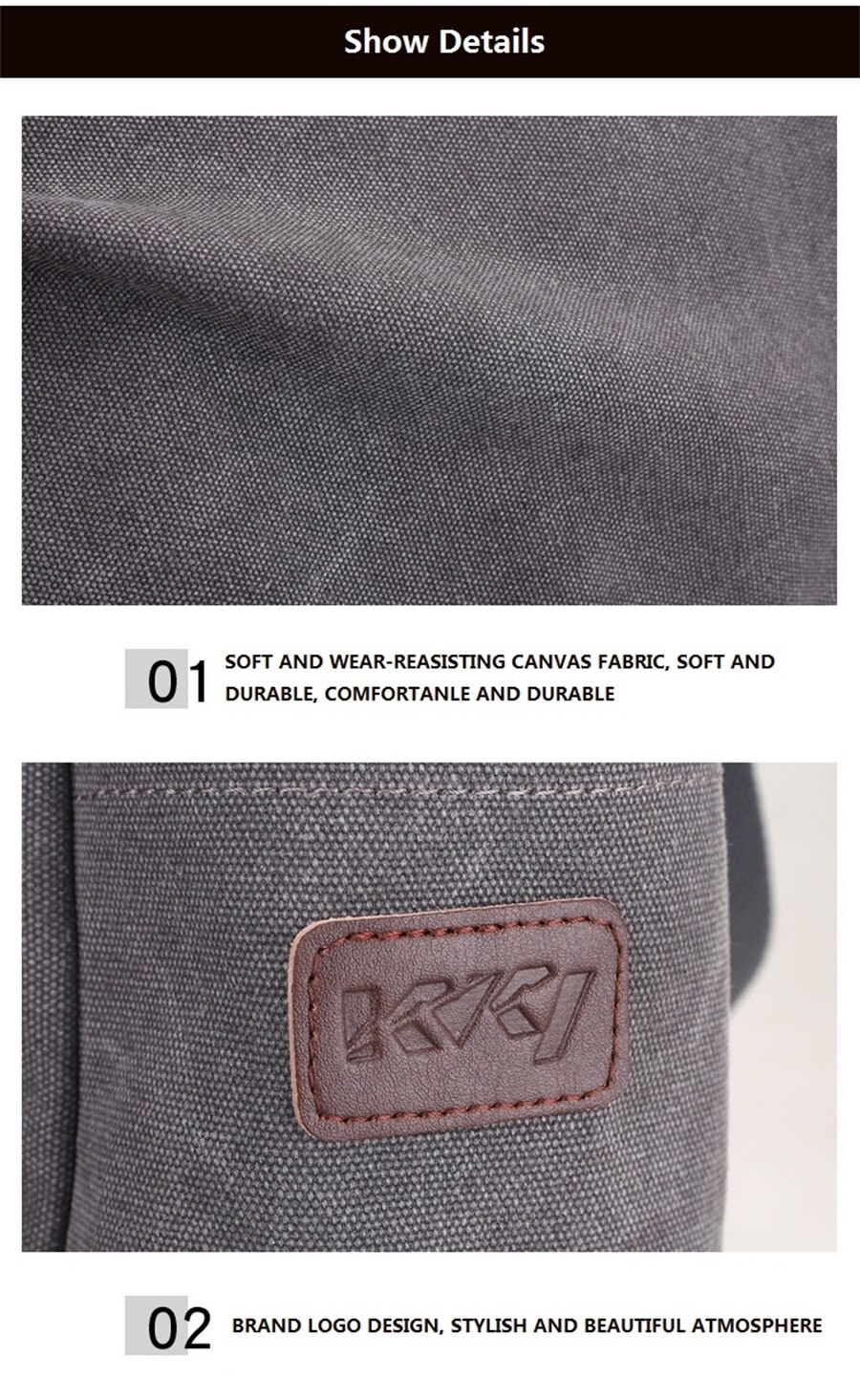 New Canvas Bag Mens Solid Color Wear Resistant Laptop Bag Multifunction Large Capacity Single Shoulder Crossbody Travel Backpack