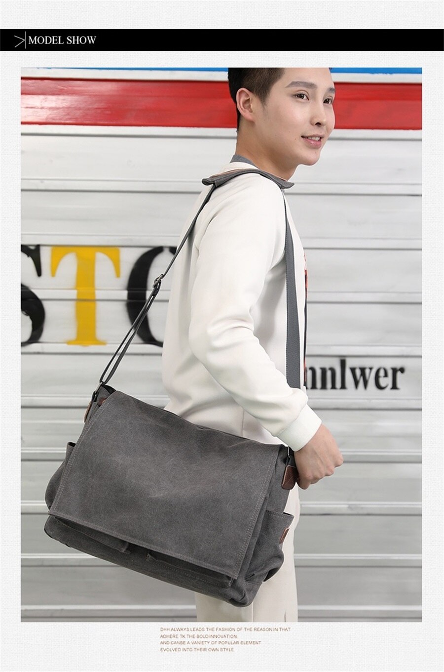 New Canvas Bag Mens Solid Color Wear Resistant Laptop Bag Multifunction Large Capacity Single Shoulder Crossbody Travel Backpack