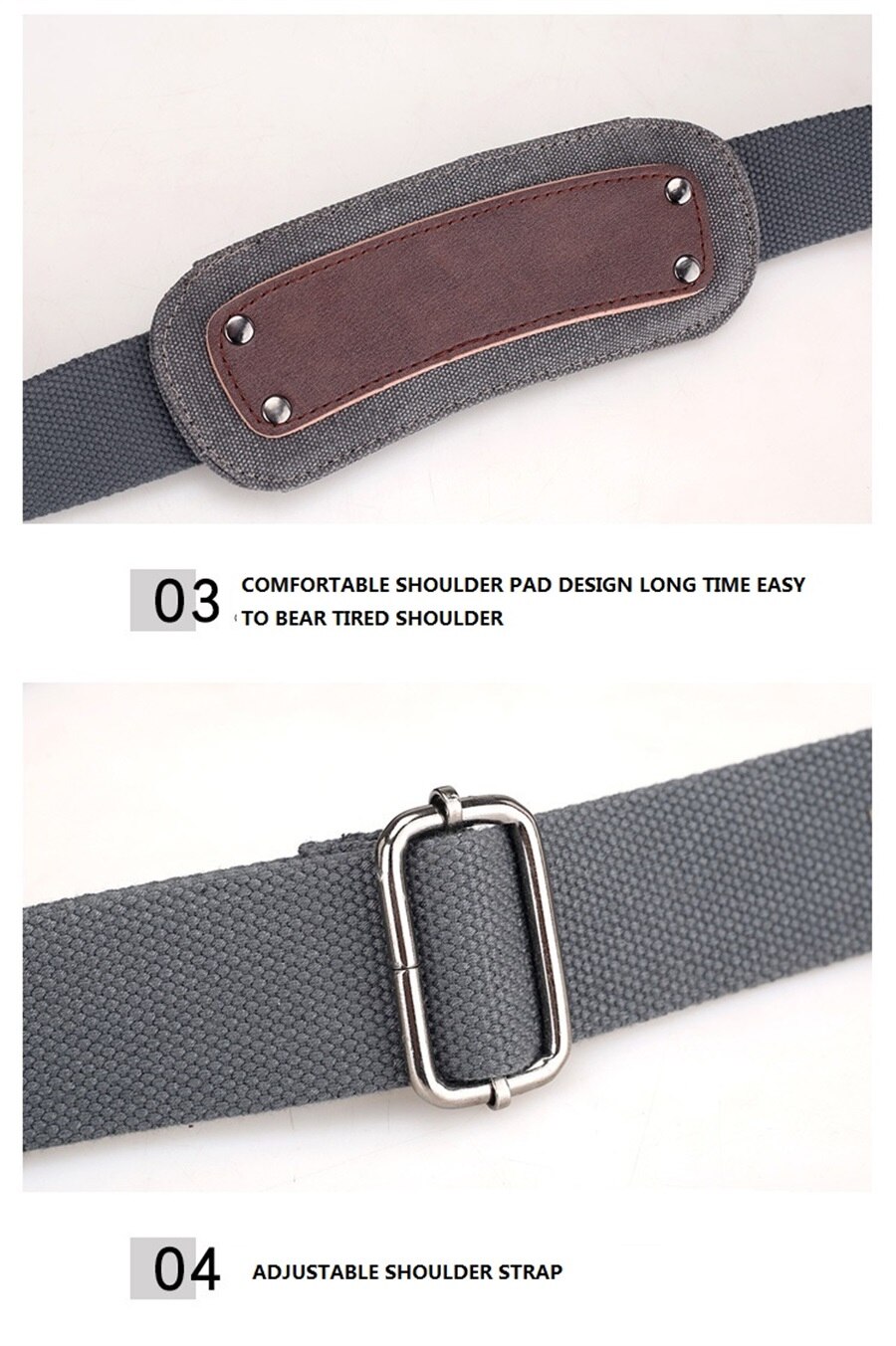 New Canvas Bag Mens Solid Color Wear Resistant Laptop Bag Multifunction Large Capacity Single Shoulder Crossbody Travel Backpack