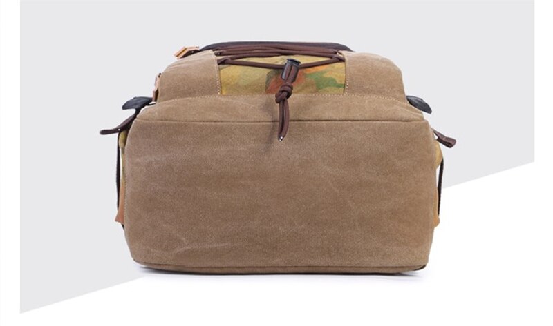 Student Vintage Drawstring Canvas Backpack Men Waterproof USB Charge School Bags For Teenage Boys Casual Travel Laptop Backpacks