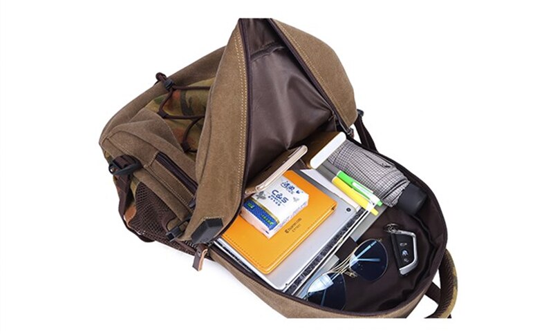 Student Vintage Drawstring Canvas Backpack Men Waterproof USB Charge School Bags For Teenage Boys Casual Travel Laptop Backpacks