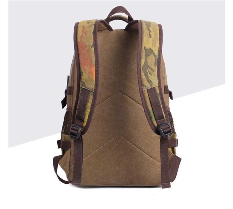 Student Vintage Drawstring Canvas Backpack Men Waterproof USB Charge School Bags For Teenage Boys Casual Travel Laptop Backpacks