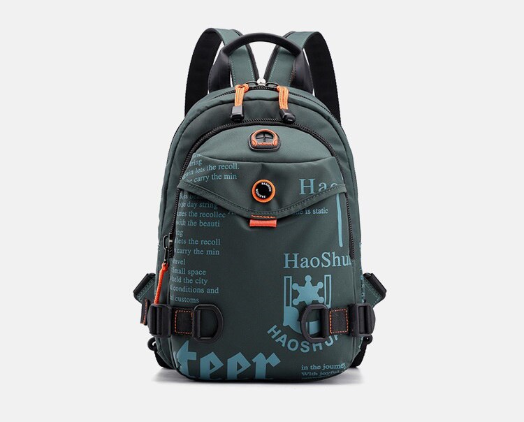 Men's Waterproof Nylon Small Chest Bag Multi-function Light School Pack Fashion Printing Travel Sports Shoulder Sling Backpack