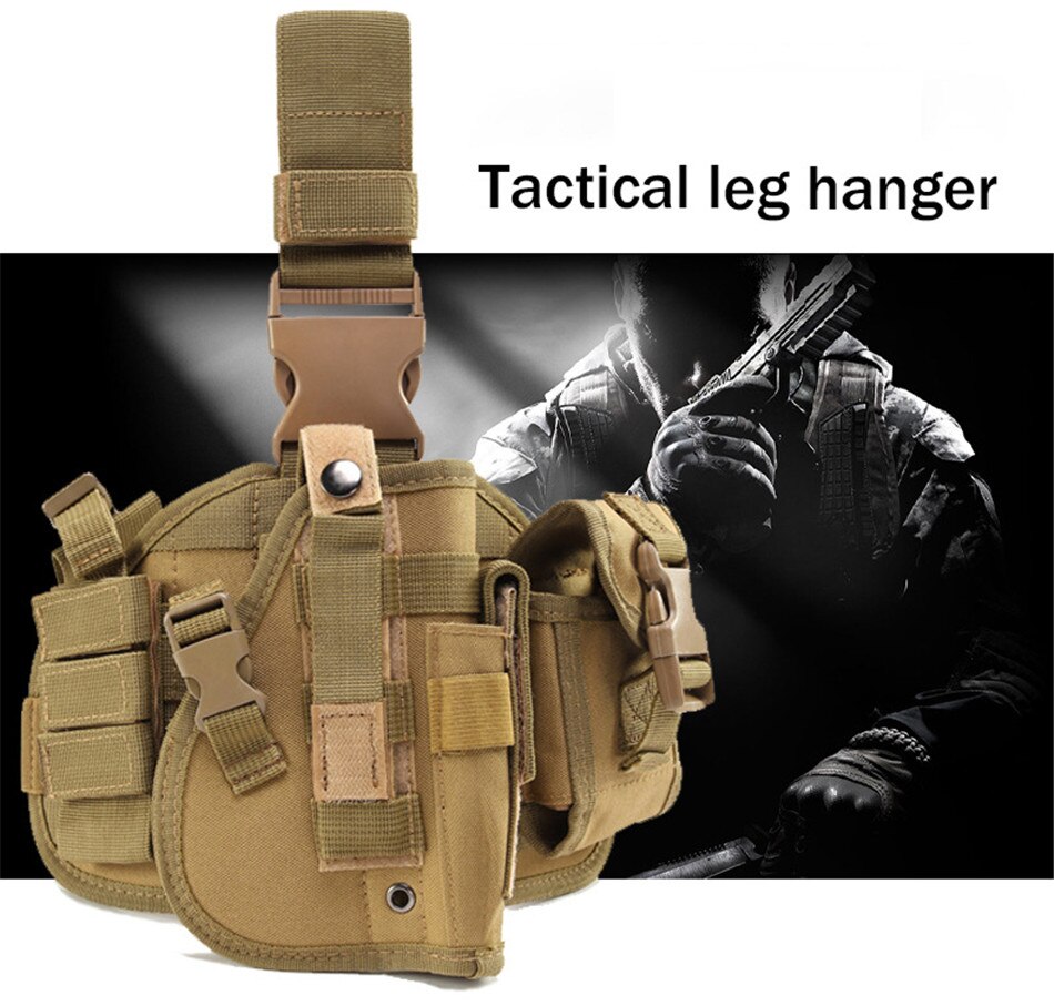 Tactical Gun Holster Army Multi-function Leg Hanger Tied Leg Pistol Protective Handgun Camouflage Holster Hunting Gear Outdoor