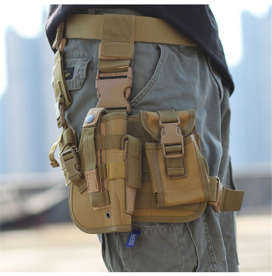 Tactical Gun Holster Army Multi-function Leg Hanger Tied Leg Pistol Protective Handgun Camouflage Holster Hunting Gear Outdoor