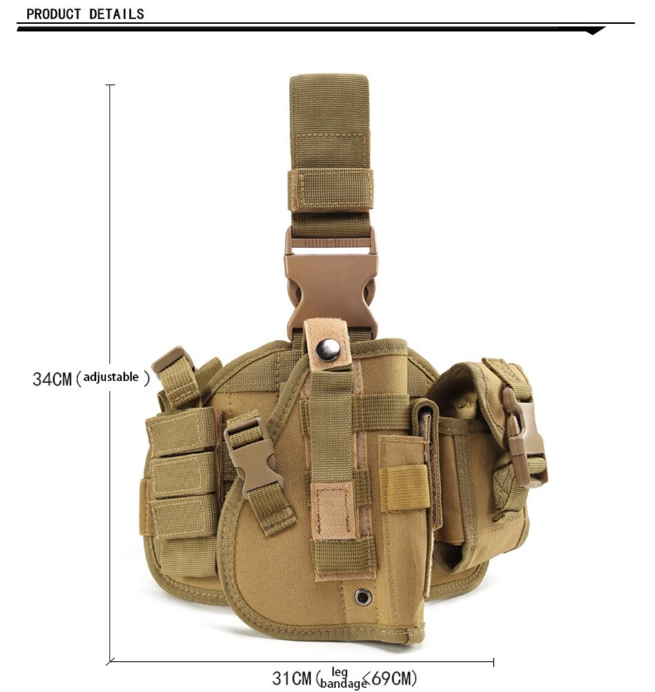 Tactical Gun Holster Army Multi-function Leg Hanger Tied Leg Pistol Protective Handgun Camouflage Holster Hunting Gear Outdoor