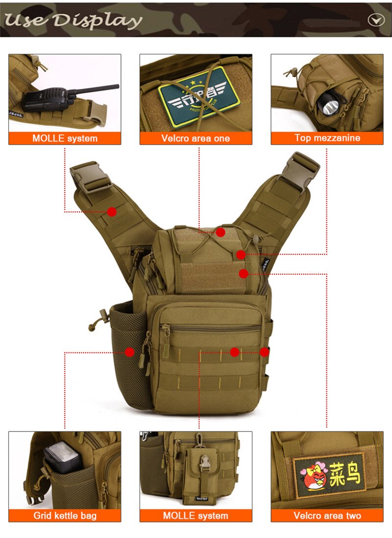 Military Men Shoulder Bag Travel DSLR Camera Crossbody Bag Fashion Nylon Waterproof Hiking Sports Messenger Bags Male Cross Body