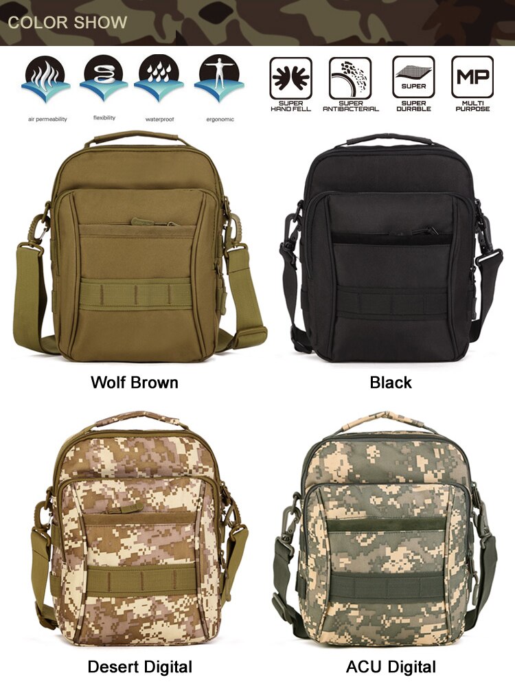 Tactical Crossbody Bag Men's Handbag Waterproof Crossbody Outdoor Sport Riding Travel Hunting Hiking Cycling Small Messenger Bag