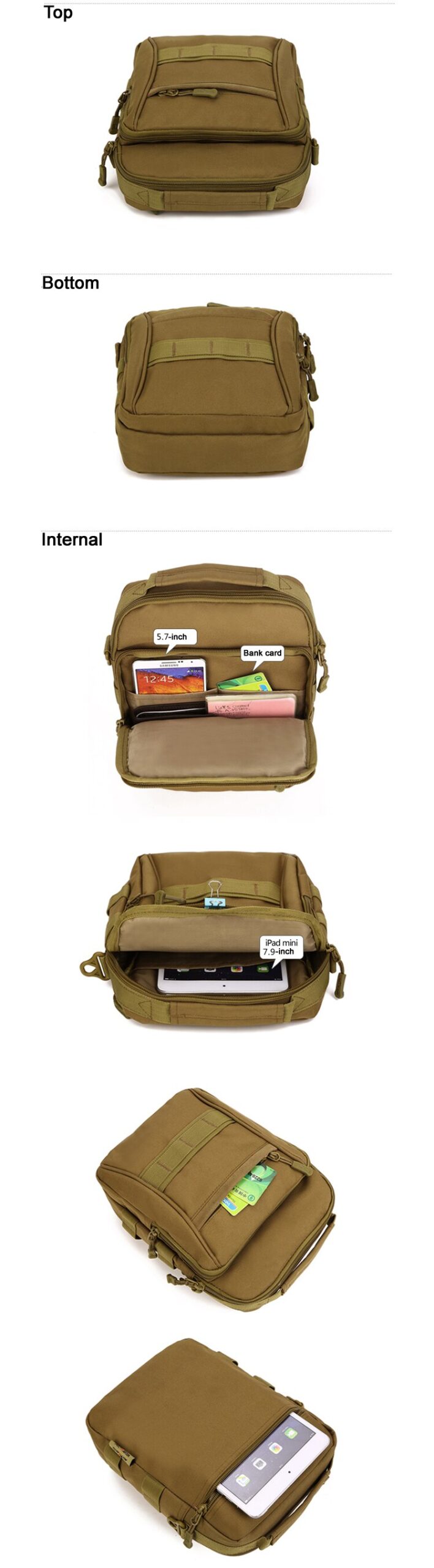 Tactical Crossbody Bag Men's Handbag Waterproof Crossbody Outdoor Sport Riding Travel Hunting Hiking Cycling Small Messenger Bag