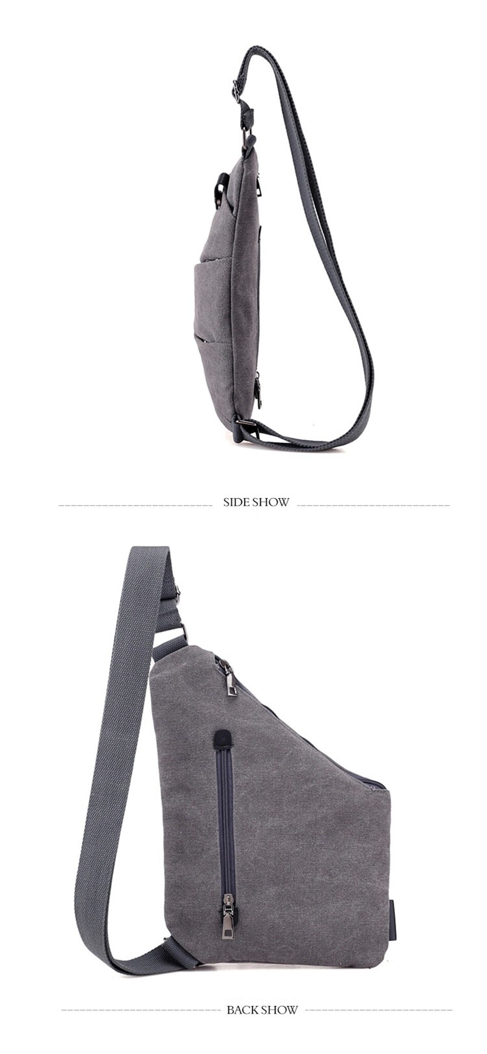 Multi Function Close Fitting Digital Storage Gun Bag Single Shoulder Canvas Bag Mens Solid Color Crossbody Sports Waist Backpack