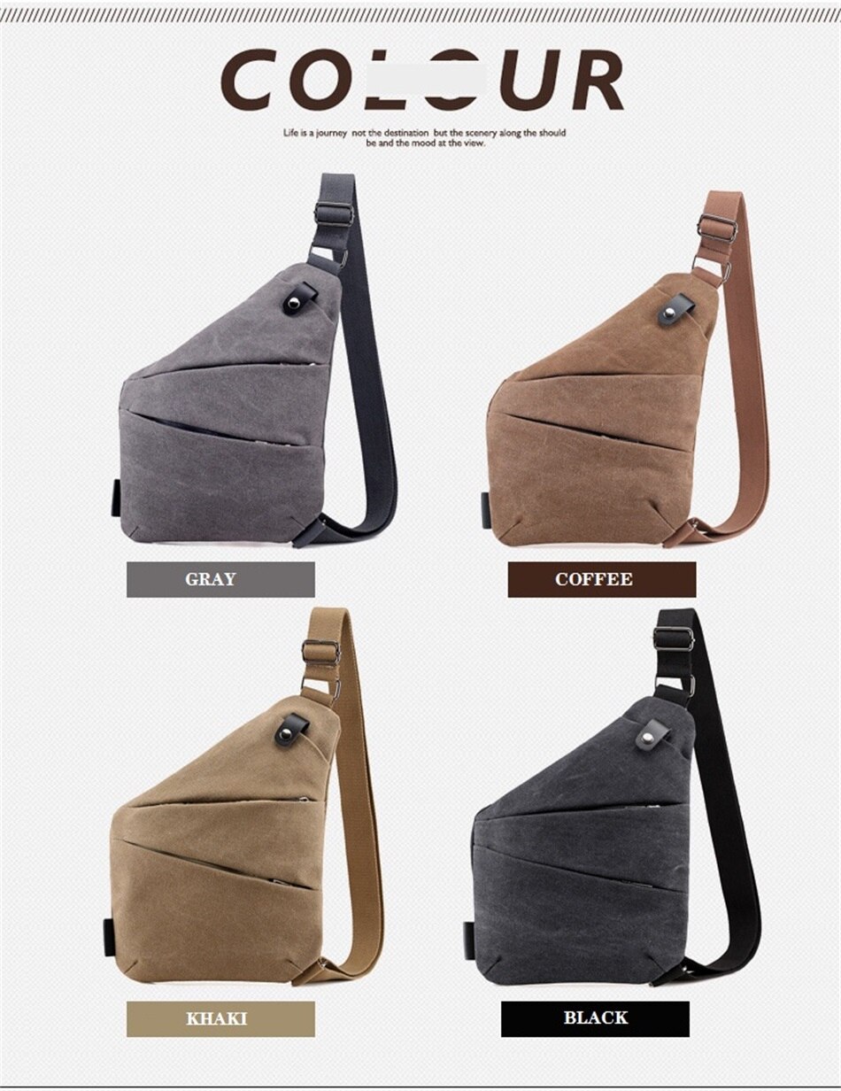Multi Function Close Fitting Digital Storage Gun Bag Single Shoulder Canvas Bag Mens Solid Color Crossbody Sports Waist Backpack