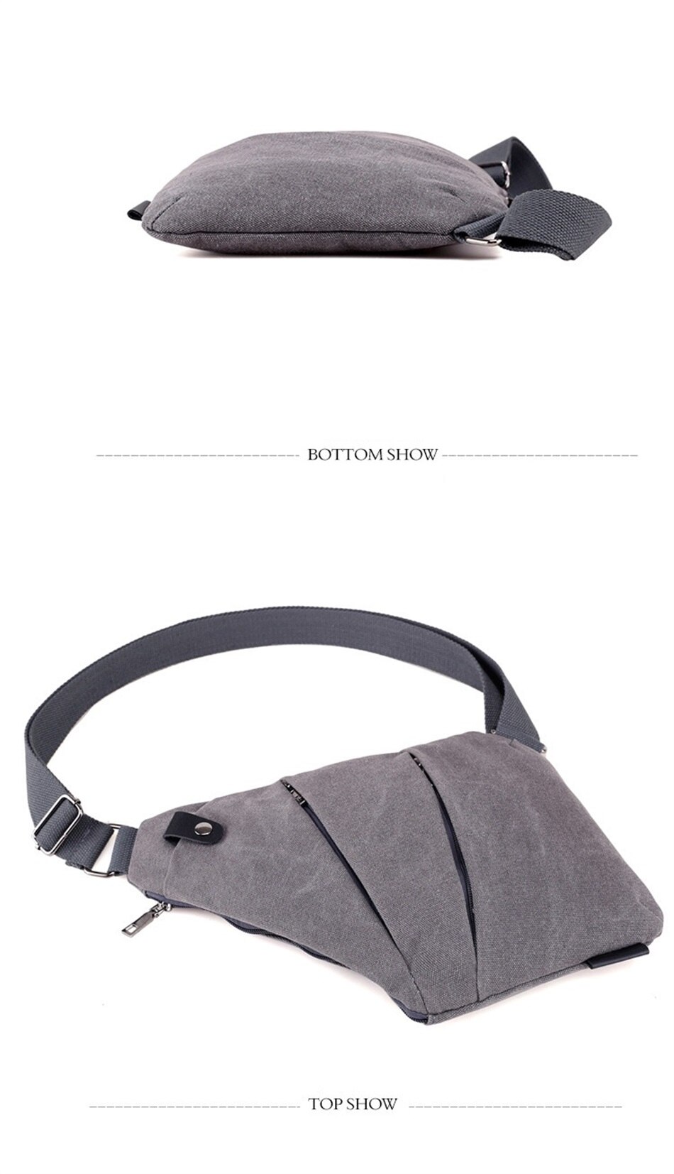 Multi Function Close Fitting Digital Storage Gun Bag Single Shoulder Canvas Bag Mens Solid Color Crossbody Sports Waist Backpack