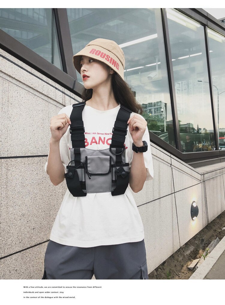 New Functional Fashion Chest Bag Men Women Hip Hop Harness Chest Rig Bags Waterproof Outdoor Sports Hunting Hiking Tactical Pack