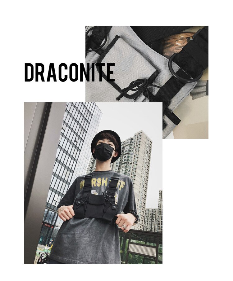 New Functional Fashion Chest Bag Men Women Hip Hop Harness Chest Rig Bags Waterproof Outdoor Sports Hunting Hiking Tactical Pack