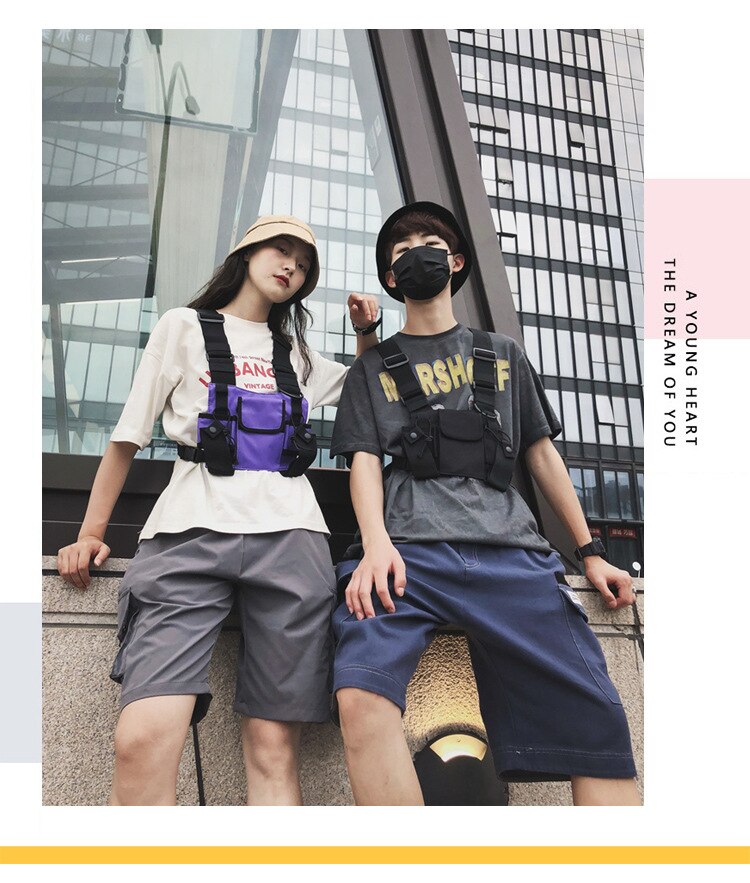 New Functional Fashion Chest Bag Men Women Hip Hop Harness Chest Rig Bags Waterproof Outdoor Sports Hunting Hiking Tactical Pack
