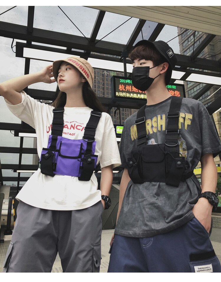 New Functional Fashion Chest Bag Men Women Hip Hop Harness Chest Rig Bags Waterproof Outdoor Sports Hunting Hiking Tactical Pack