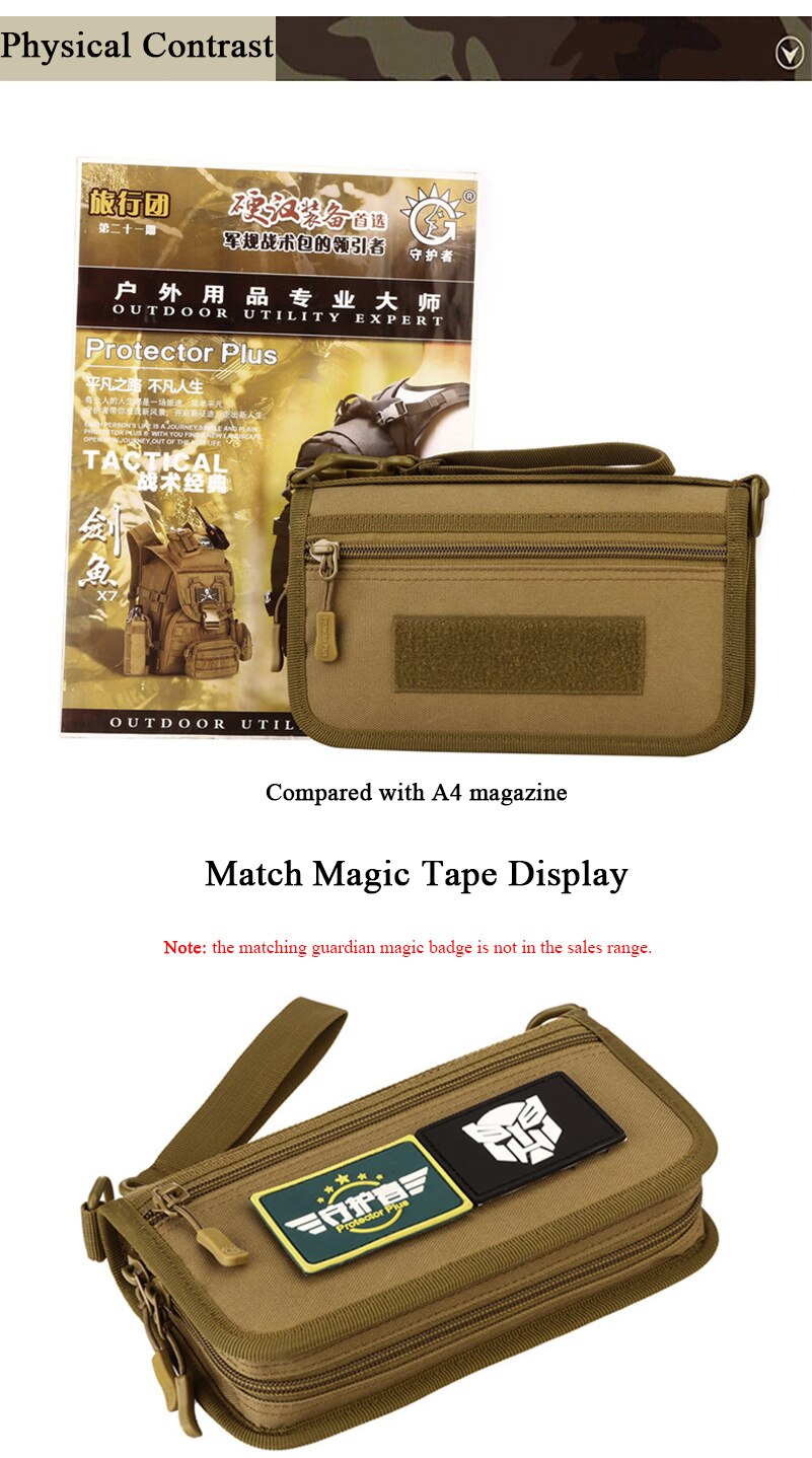 Tactical Handbag 6 Inches Phone Passport Travel Camouflage Wallet Nylon Purse Hiking Camping Molle Bag Hunting Wallet Pouch Bags