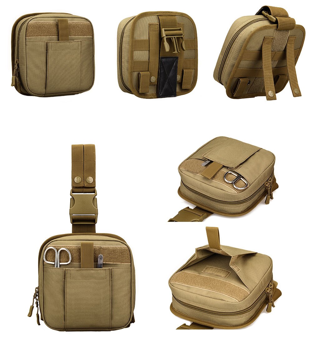 Outdoor Tactical Leg Pouch West Bag Waterproof Military Molle System First Aid Set Medical Pouch Hiking Hunting Trekking Leg Bag