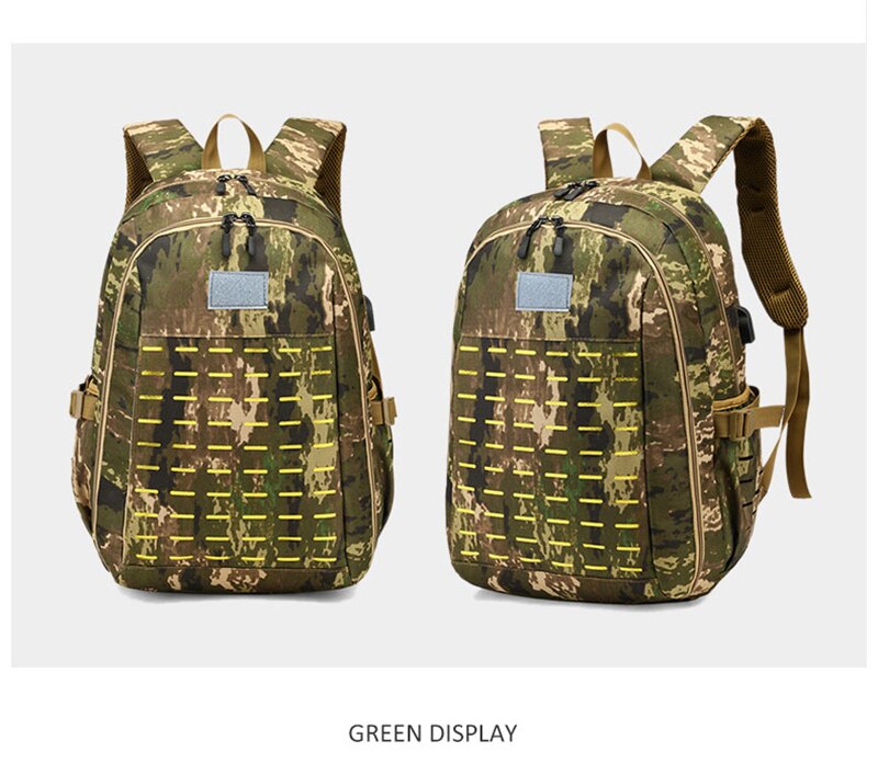 40L USB Men Military Bag Tactical Backpack Travel Waterproof Hiking Rucksack Camping Laptop Outdoor Sport Camouflage Army Bags