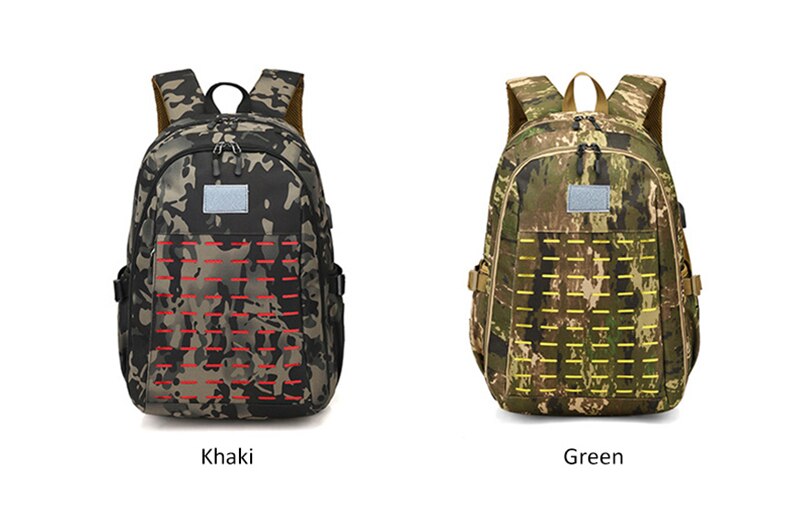 40L USB Men Military Bag Tactical Backpack Travel Waterproof Hiking Rucksack Camping Laptop Outdoor Sport Camouflage Army Bags