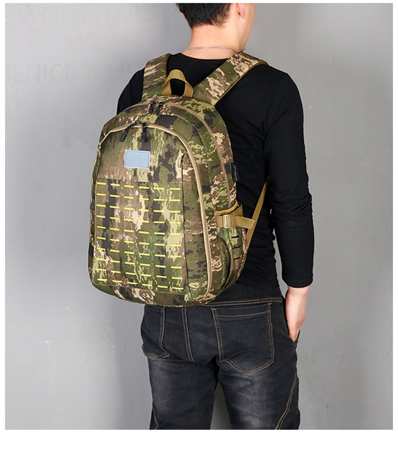 40L USB Men Military Bag Tactical Backpack Travel Waterproof Hiking Rucksack Camping Laptop Outdoor Sport Camouflage Army Bags